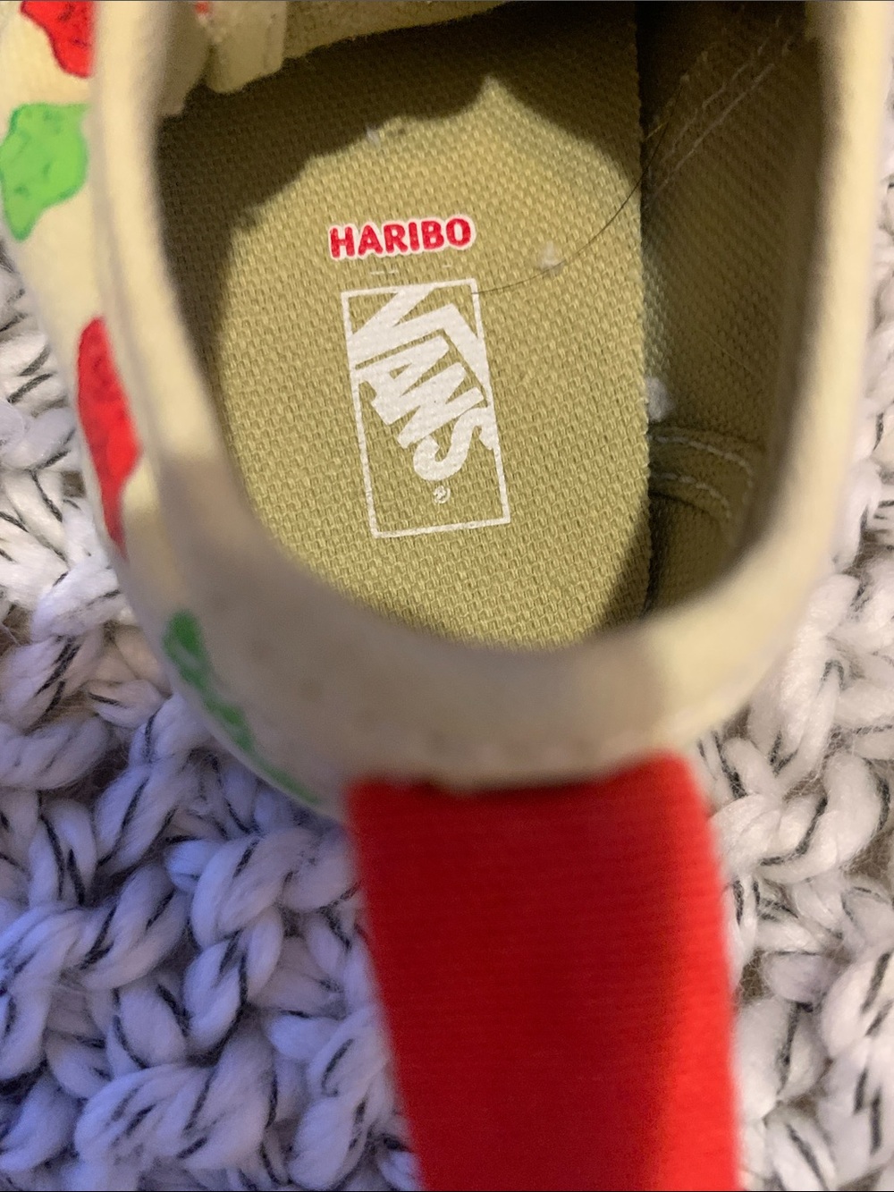 🐻 Vans Kids Cream Slip-On Sneakers with Multi-Color HARIBO Gummy Bear Print - Picture 6 of 6